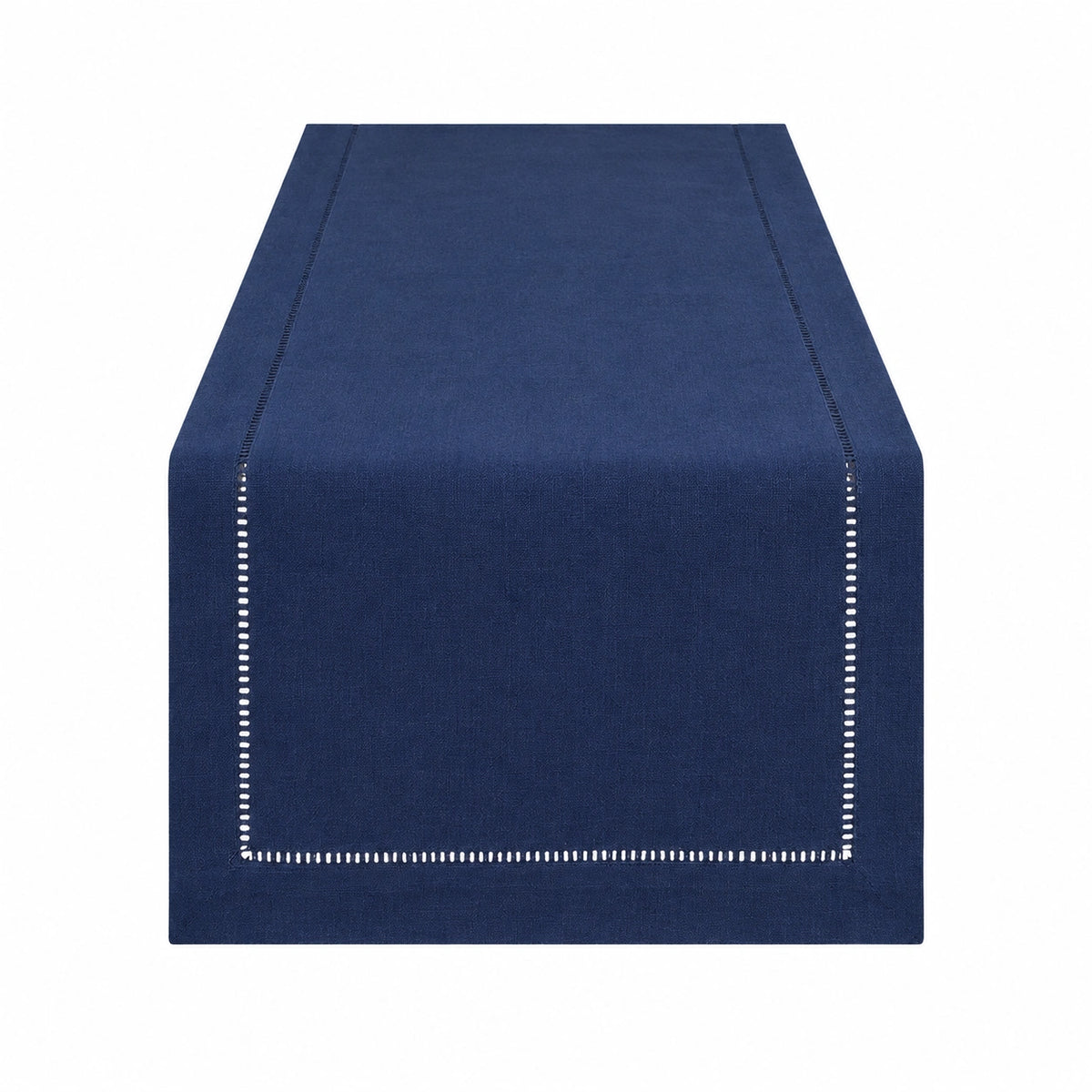 Chemin de table 180 x 35 cm en tissu bleu marine style sobre